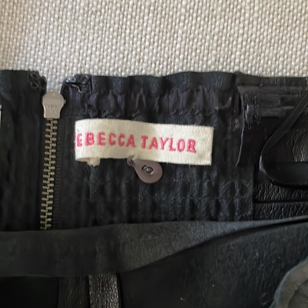 Rebecca Taylor Lamb Leather Top SZ 6 - Picture 3 of 6
